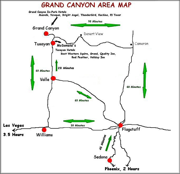 Map of the Grand Canyon Area
