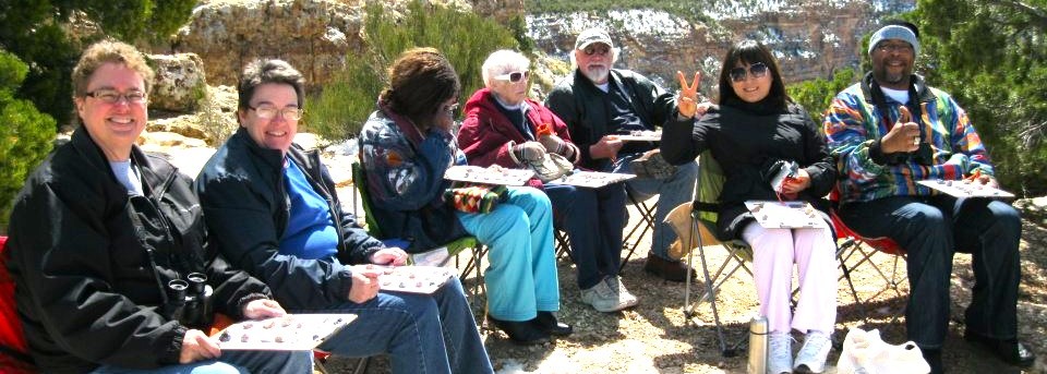 Seniors sitting for a geology talk.