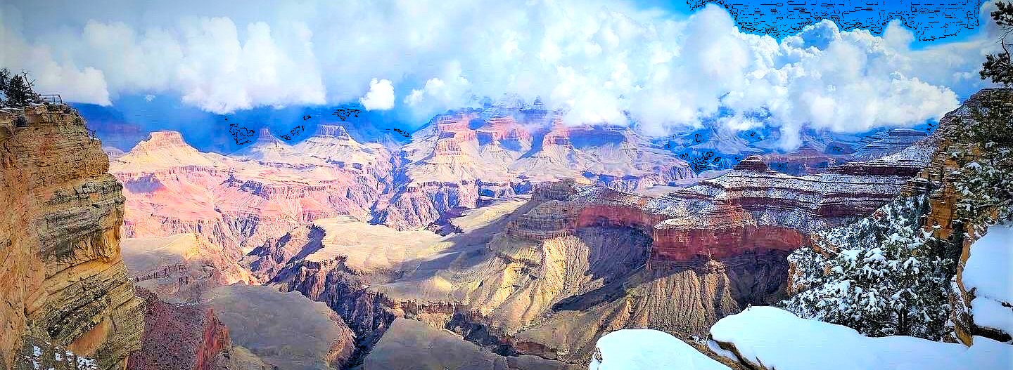 Snow covered Grand Canyon South Rim in winter