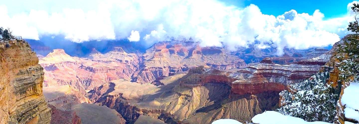A winter scene on a Grand Canyon guided tour by Canyon Dave Tours.